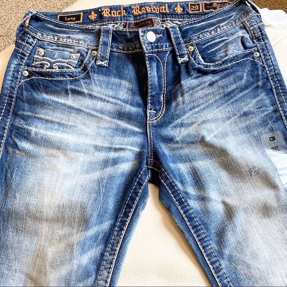 Rock Revival Distressed Lang Boot Stretch Jeans - Picture 6 of 13